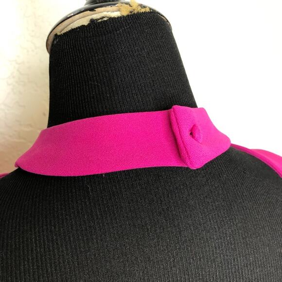 Bebe bright pink halter neck open back sleeveless ruffle hem dress Large NWT - Picture 11 of 16